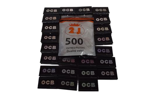 Papier à Rouler OCB Premium x 25 Carnets de 100 Feuilles et 500 filtres 2.J. diam 6 mm