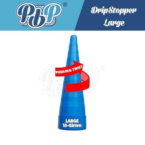 PBP Dripstoppers - Push and Twist to Stop Drips (Large 13-42mm (Single)), Blue - Image 2
