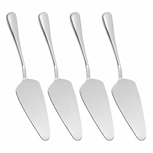 4 PCS Tortenheber Edelstahl Kuchenheber und Tortenheber mit integriertem Messer und Schieber Edelstahl Tortenheber zum Schneiden und Servieren von Kuchen Torten Pizza und Lasagne