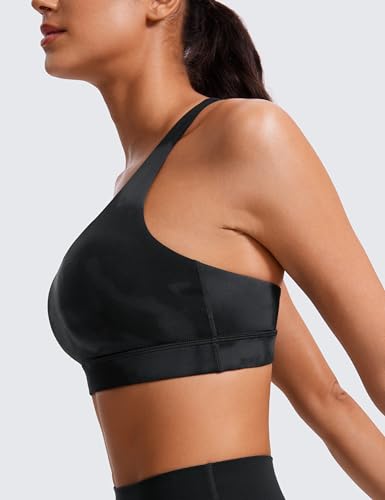 Image of CRZ YOGA Naked Feeling Strappy Sports Bras | Medium Support, Removable Pads, Yoga, Sleek, Scoop Neck, for Women