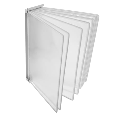 Levemolo A4 Wall Mount Document Holder 10-pocket Storage Pouch System Plastic Folder for Office Easy Flip Display