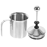 STOBAZA Manuelle Milchaufschäumer mit Doppel Mesh Handpumpe Milchschäumer für Cappuccino und Kaffee für Zuhause und Cafés