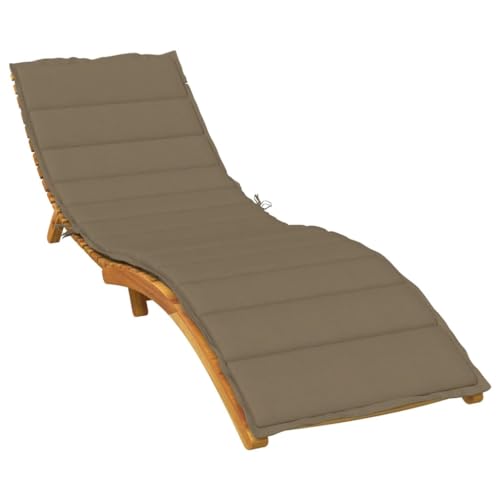 Xichuzi Cojín para Tumbona Tela Gris Taupe Melange 200x60x4 cm, Cojin Tumbona Exterior, Colchonetas para Tumbonas, Colchoneta Hamaca, Cojín De Silla De Hamaca, Colchón para Tumbona - 4002517