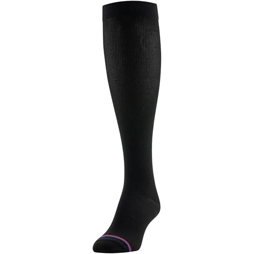 MediPeds womens Peds Diabetic Over the Calf With Compression Fit 2 Pairs dress socks, Black, W 6-10 M 6-9 US2