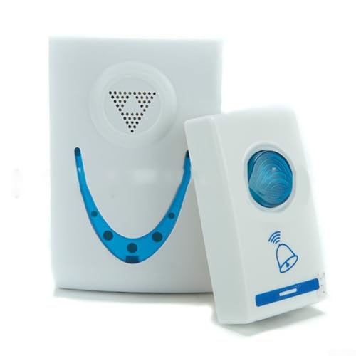 Timbre inalámbrico con 32 tonos de llamada, receptor de largo alcance de 100 m para seguridad del hogar, timbre de puerta con control remoto con indicador visual, altavoces duales, portátil para