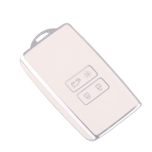 Coque clé voiture Renault Captur Megane Clio Zoe en TPU blanc