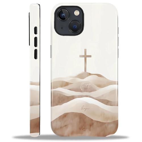 Coque iPhone 14 Plus silicone durable motif élégant croix finition haut de gamme