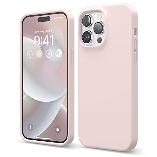 Image of elago Compatible with iPhone 14 Pro Max Case, Liquid Silicone Case, Full Body Protective Cover, Shockproof, Slim Phone Case, Anti-Scratch Soft Microfiber Lining, 6.7 inch (Lovely Pink)