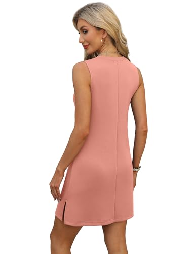 Image of BKRIVE V-Neck Summer Casual Beach Dresses for Women 2026 Vacation Women's Sleeveless Sundress with Split
