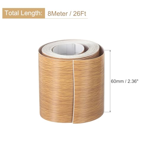Image of uxcell 1 Roll Wood Grain Tape, 2.36 inch x 26 Ft Realistic Textured Repair Tape Self Adhesive Wood Textured Patch for Floor Wall Door Table Cabinets Desk Furniture Home Decor(Orange)