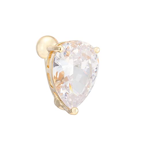 Wycian Anneau Nombril, Acier Chirurgical Nombril Piercing Bijoux Goutte d'eau Zirconium Or Boucle Piercing Nombril Blanc Cover
