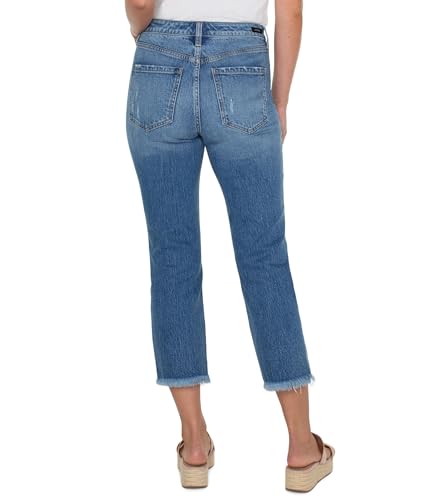 Liverpool Los Angeles Womens Liv High-Rise Non Skinny Skinny with Fray Hem Denim Jean 25" Barkshed 122