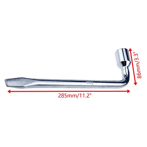 Image of Semetall 21mm Car Spare Tire Lug Wrench with L Type Hexagon Slotted End Socket Repair Tool
