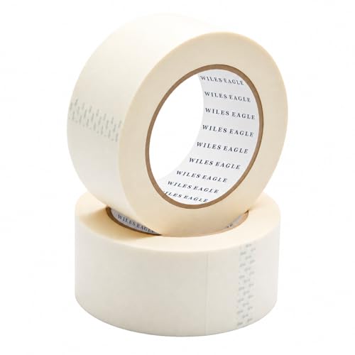 Wiles Eagle Masking Tape for Painting 50mm x 50 Metres Multi-Surface Decorating Tape for DIY Medium-High Adhesion Clean Removal Easy Tear Design Multi Purpose painting Tape Pack of 2