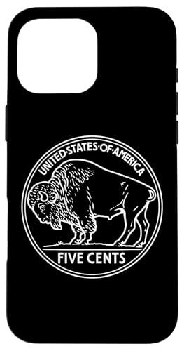 バッファロー ニッケル コイン コレクター 5セント 貨幣学 1913 アメリカ スマホケース iPhone 16 Pro Max 用