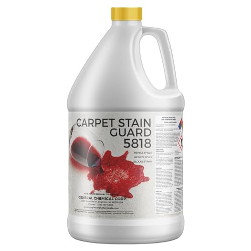 General Chemical Carpet & Fabric Protectant - Stain Shield for Carpets, Rugs, Drapes, Upholstery, & More - Carpet Stain Guard 5818 - Ultra Concentrated Fabric Protector Spray - 1 Gallon Bottle