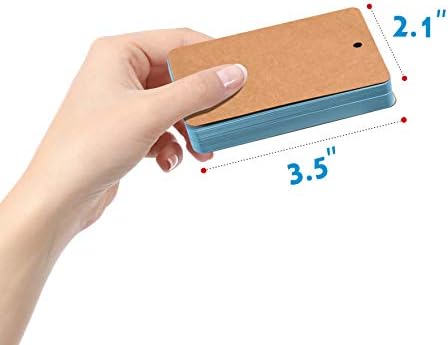 300 Pcs Rainbow Colored Blank Customizable Index Flash Study Note Card Pad Kraft Paper with Binder Ring (50 Sheets in 6 Colors per Set)