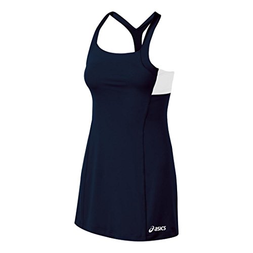 ASICS Women's Rally Dress Short Sleeve, Navy/White, Small