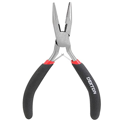Dekton Mini Long Nose Pliers-Precision Needle Nose Pliers| High-quality Tool For Electronics, Jewelry Making, Craft Projects| Durable Steel Construction| Slip-resistant Handles For Enhanced Control