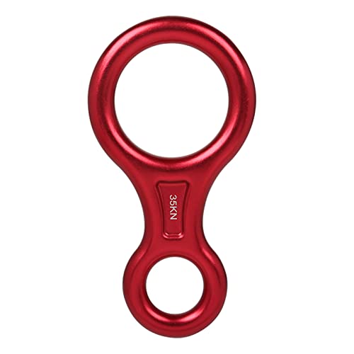 Equipo de Escalada Equipo de Descenso Extra Fuerte 35KN Figura 8 Descender para Montañismo Rescate Aleación de Aluminio (Orange) (Rojo)