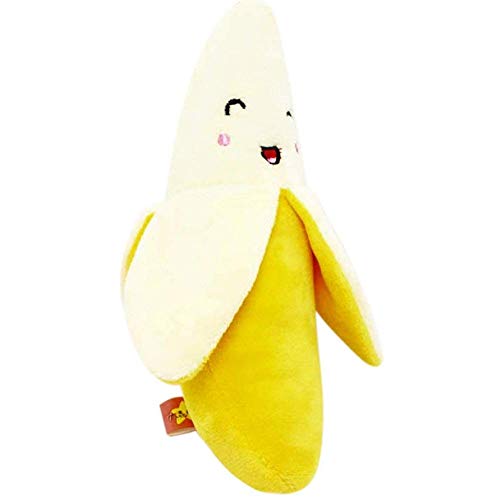 Fliyeong 1 confezione di peluche a forma di banana, giocattolo divertente da masticare per piccoli animali domestici