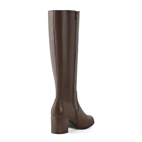 Shoe'N Tale Knee High Boots for Women Block Chunky Heel Boots with Side Zipper4