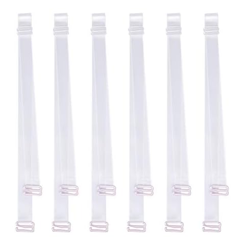 DREETINO Clear Bra Straps, 3-Pairs Invisible Non-Slip Adjustable Bra Straps for Strapless Bra(12mm) Cover
