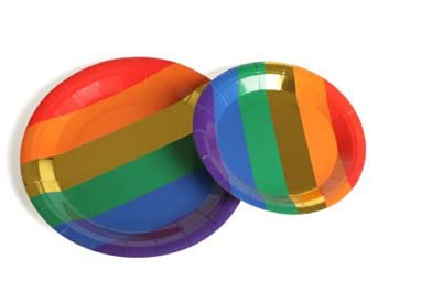 Sparkles Partyware Rainbow Pride Plates - Pack of 100 7" Rainbow Coloured Paper Plates - Perfect for Pride Month, Pride Marches and Pride Events