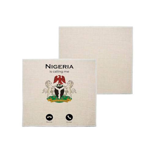 sous Verre en Lin - Nigeria is Callling Me Coat of Arms History - 1 unité (100 x 100 mm)