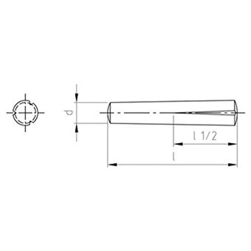 Passkerbstifte DIN 1472 1.4305 3X12 (VPE 500 Stk)
