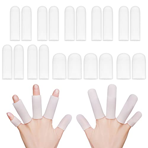 DUOUPA Lot de 20 protège-doigts en gel de silicone - Hydratant - Protection des doigts - Pour déczéma de la main, arthrite des doigts - Protection des ongles Cover
