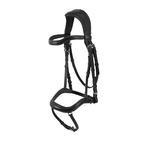 Tête en cuir italien Allegoria Acavallo résistant pour équipement cheval noir