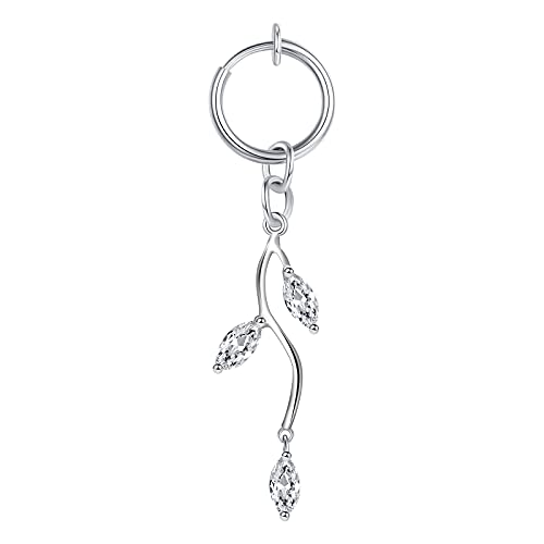 Briana Williams Fake Belly Ring, Clip On Belly Button Rings, Fake Belly Piercing, Fake Belly Button Ring, Non Piercing Navel Rings, Stainless Steel Faux Belly Button Piercing Jewelry