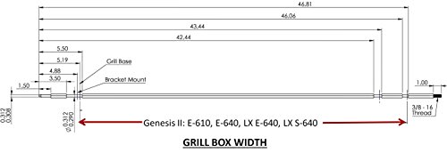 Onegrill 3Wss50 Stainless Steel Grill Rotisserie Kit (Compatible With Weber 600 Series 6 Burner Genesis Ii E-610, Lx E-640, Lx S-640) W/ 13 Watt Electric Motor; 1/2 Inch Hexagon Spit Rod #TOP7