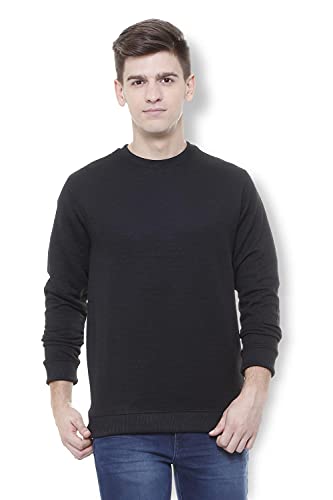 Image of Van Heusen Men Blended Round Neck Sweatshirt(VDSTERGFX29298 Black XL)