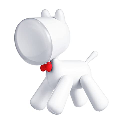 Lampe de table rechargeable USB pour chevet : chien blanc 1200mAh