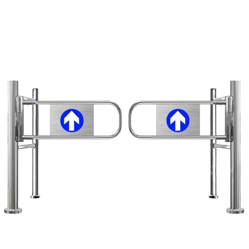 Puerta peatonal manual de doble cara con cierre automático, puerta batiente bidireccional de acero inoxidable (120 cm x 100 cm), ideal para mercados y jardines