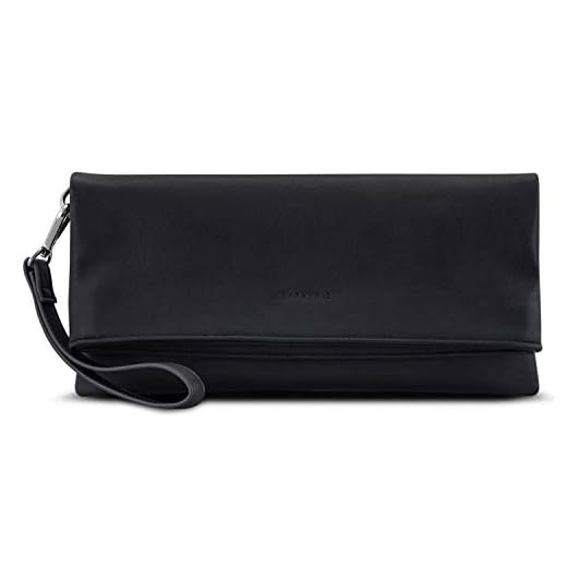 Expatrié Pochette Donna Nera Mari Borsetta Senza Manici in Pelle Sintetica - Borsa Tracolla Eleganti - Clutch Bag Nero da Cerimonia - Piccola Borse senza Manici e con Tracolla
