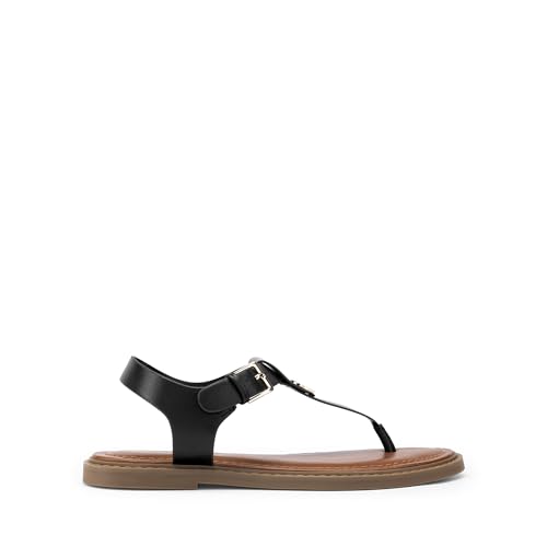 Image of DREAM PAIRS Dressy T-Strap Flat Thong Sandals for Women Comfort Roman Gladiator Casual Summer Beach Flip Flop Shoes with Adjustable Back Ankle Strap