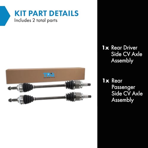 Image of TRQ Rear Driver and Passenger Side CV Axle Assembly Set 2 Piece Compatible with 2004-2006 Lexus RX330 AWD 2007-2009 RX350 AWD 2004-2007 Toyota Highlander