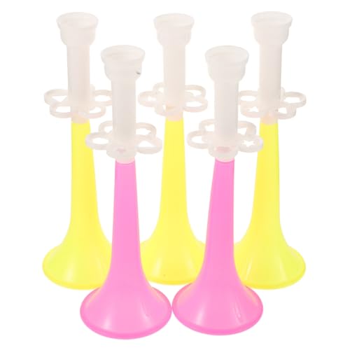 KONTONTY 5 piezas Bocinas de Plástico para Estadio Trompetas Animadoras Ligeras y Fáciles de Usar para Eventos Deportivos Fiestas y Partidos de Fútbol Diseño Creativo y Práctico para