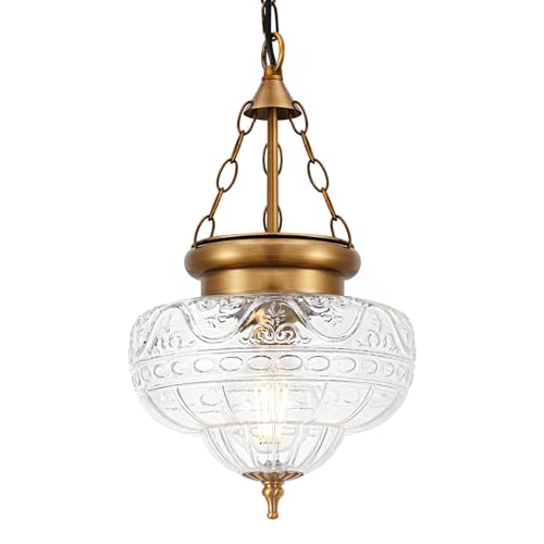 Brushed Antique Brass Pendant Lights Kitchen Island, Adjustable Height Penant Lighting Fixtures...