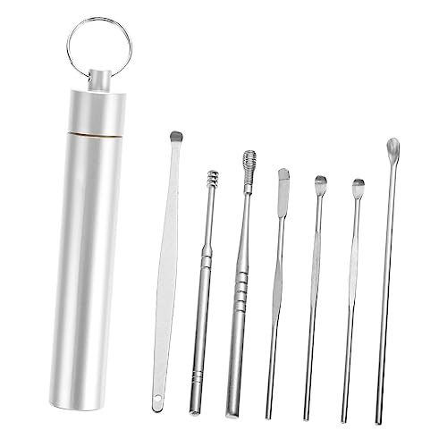 BUTIFULSIC 7個ポータブル耳掃除ツール ステンレス製 点 耳垢除去キット 収納ケース付き 家用および旅行用 マルチユース
