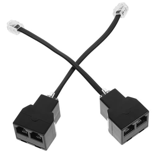 Operitacx 2Pcs Telephone Splitter Core Adapter Detachable PC Phone Line Cord Splitter for Landline Elegant Design for Reliable Signal Transmission