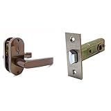 川口技研 Jレバー 表示錠 小判座 住宅室内用レバーハンドル バックセット50mm JL-24-4K-Br ブラウン & 純正 室内錠用 取りかえラッチ本体 レバー錠専用 DR-50【セット買い】