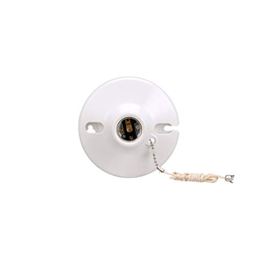 Eaton S759W-CD-SPL 660-Watt, 250-Volt Two Piece Plastic Ceiling Receptacle Lamp holder with Pull Chain, White