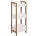 Price comparison product image HOMCOM 3-Tier Bathroom Rack Storage Shelf Bamboo Organiser Shower Tower for Narrow Place
