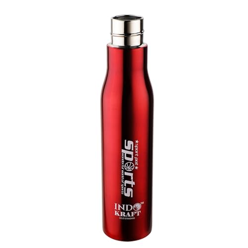 Image of INDICRAFT Stainless Steel Water Bottle 1 litre, Water Bottles For Fridge, School,Gym,Home,office,Boys, Girls, Kids, Leak Proof(MULTICOLOUR,1000 ML, SET OF 1, Model-Diana)