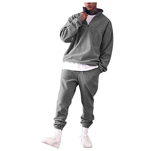 Spritumn Chándal de Hombre Sudadera de Manga Larga + Pantalones Largos Traje Deportivo Informal Labor de Retazos Hombre Chaquetas Deportivas Conjuntos Cover