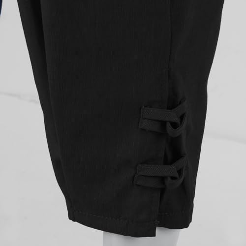 3/4 Capri Pants for Men Below Knee Cotton Linen Pants Beach Pants Loose Fit Work Pants Casual Summer Trousers3